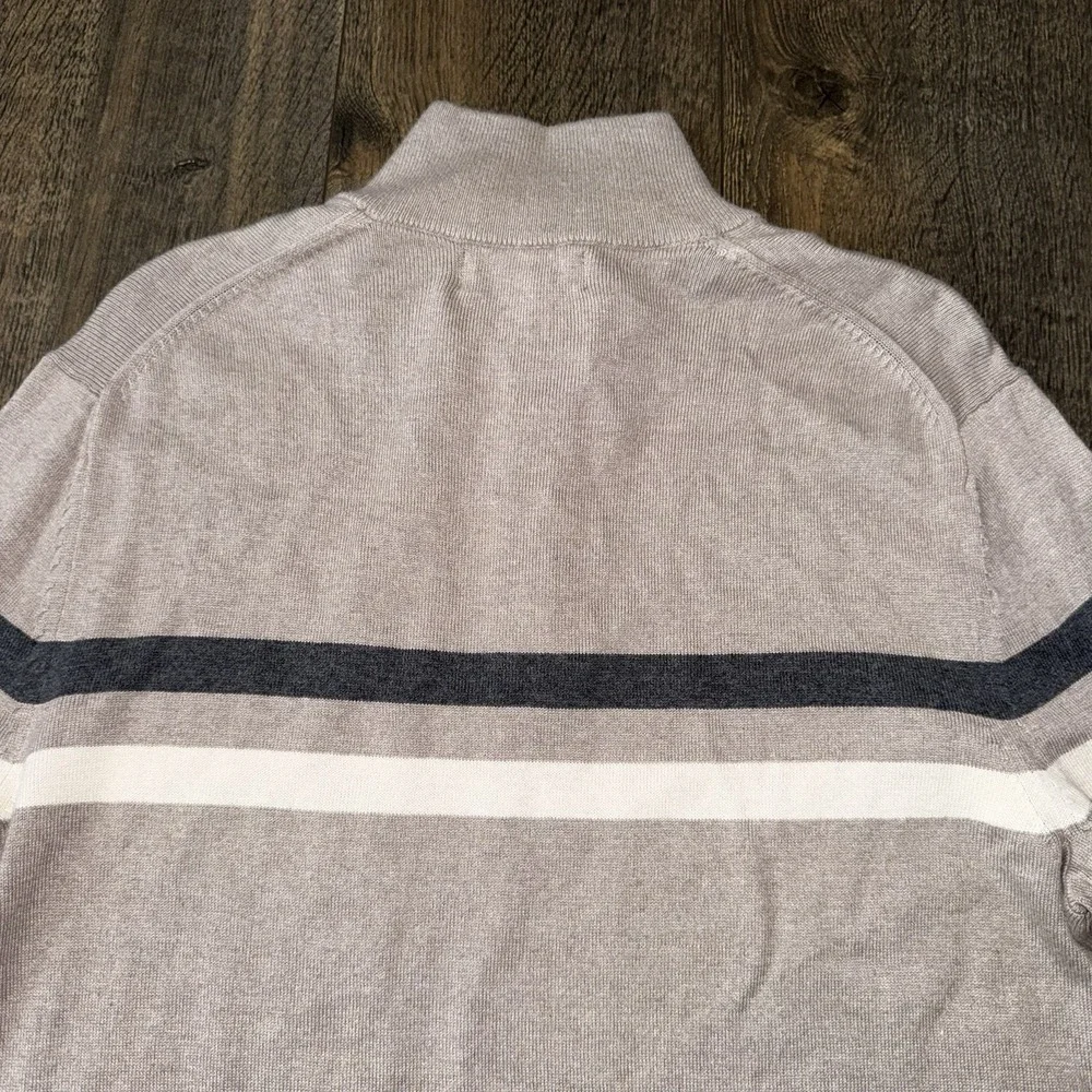 Banana Republic Sweater Mens L Tan 1/4 Zip Long‎ Sleeve Knit Casual Capsule